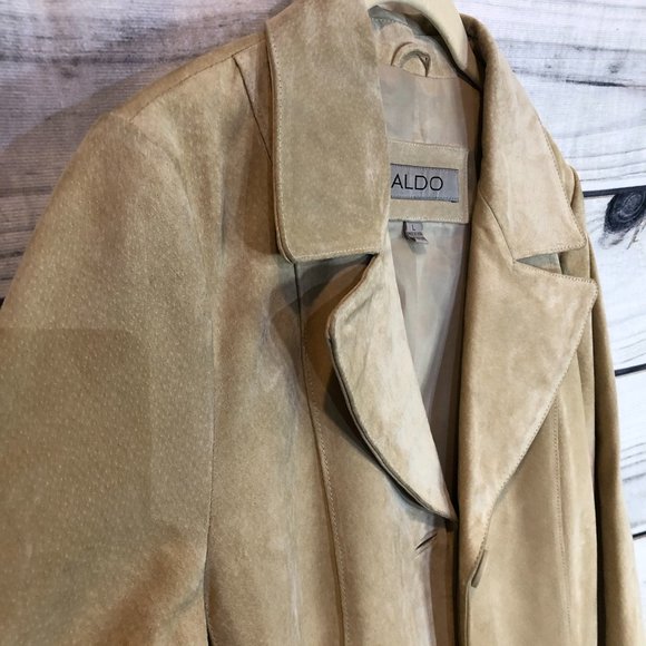 Aldo Genuine leather Suede Beige trench coat - Picture 6 of 17